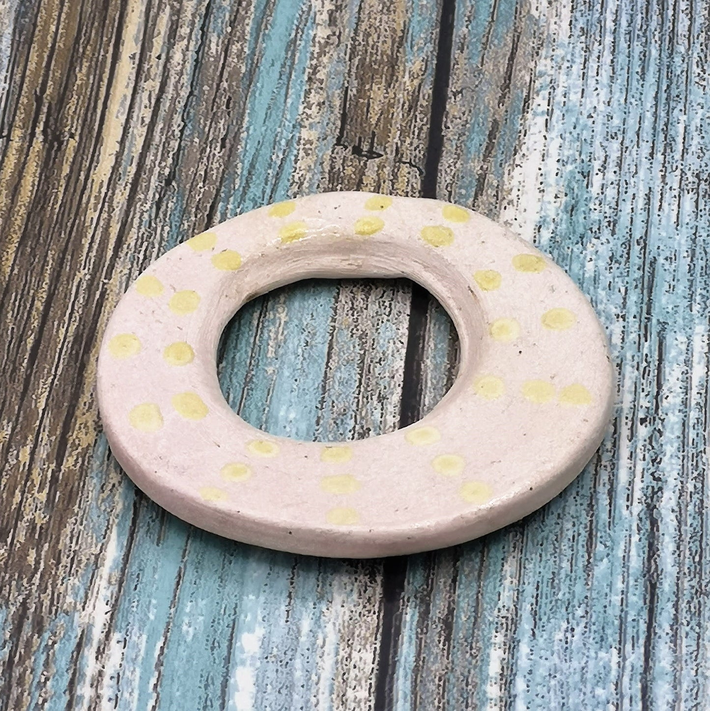 Ceramic Charms For Jewelry making, Geometric Pendant, Circle Shape Clay Pendant For Necklace, Handmade Large Donut Pendant, Clay charms - Ceramica Ana Rafael