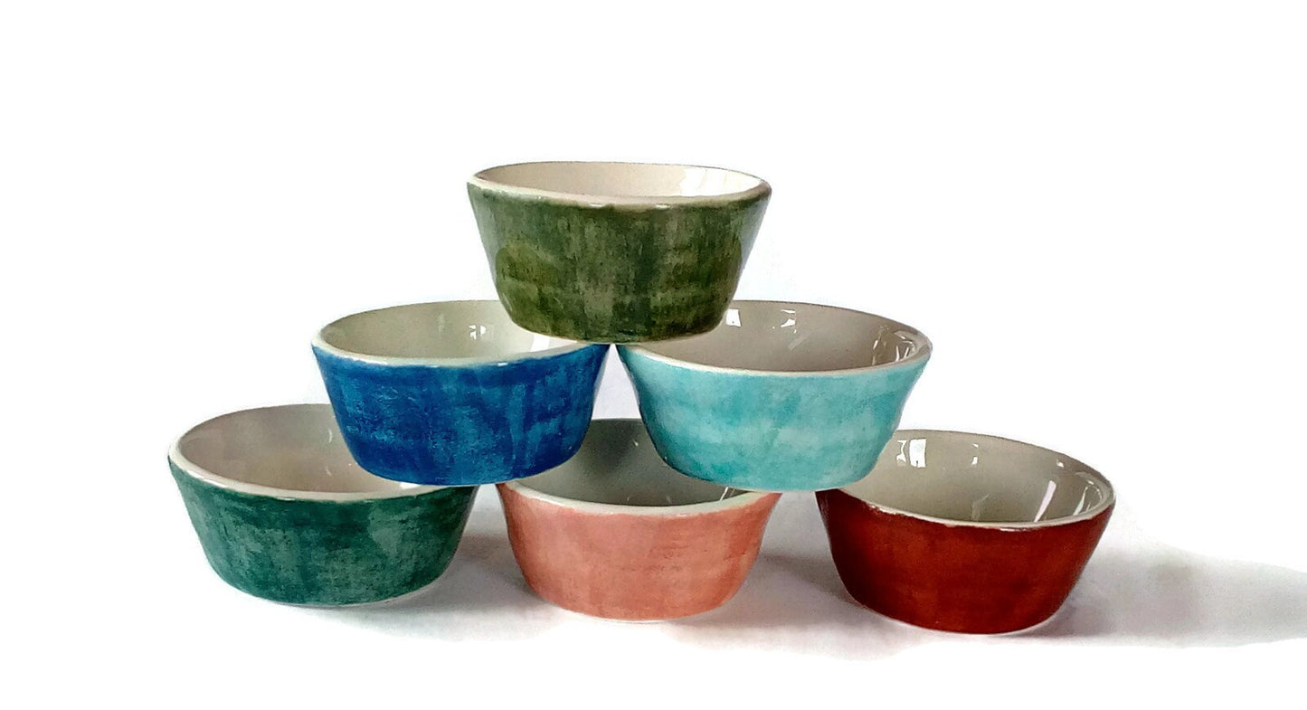 Small Ceramic Bowl Set Of 6, Serving Bowl, Unique Small Sauces Bowls To Serve Small Things, Decorative Bowl Housewarming Gift For New Home - Ceramica Ana Rafael