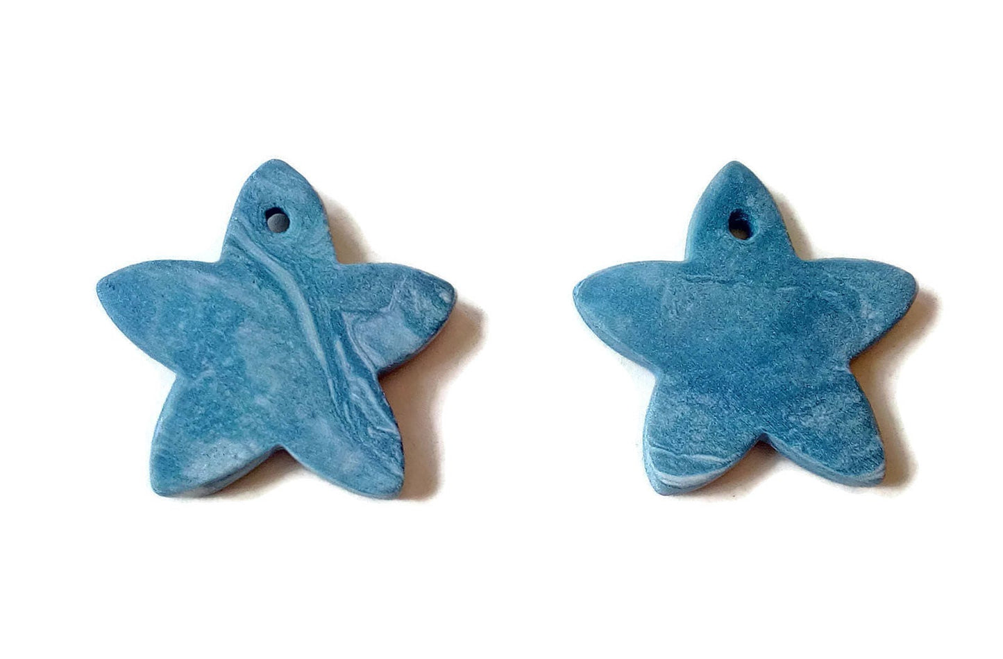 DESIGNER CHARMS, UNIQUE Jewelry Charms, Large Star Pendant, Handmade Ceramic Components, Custom Pendant Turquoise Blue, Clay Charms - Ceramica Ana Rafael