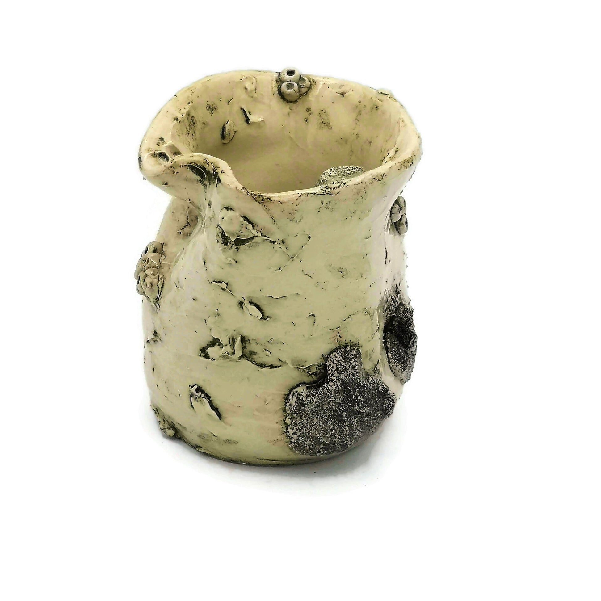 Handmade Ceramic Vase, Sculptural Vase Beach Decor, Sea Shell Pottery Ikebana Vase, Aesthetic Decorative Objects Ocean Wave Vase - Ceramica Ana Rafael