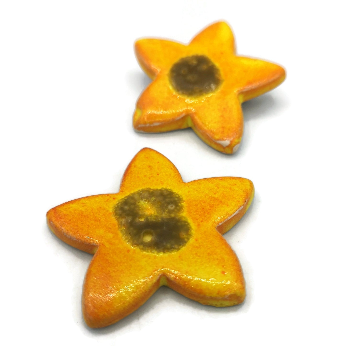 Yellow Sunflower Pin For Women, Handmade Ceramic Scarf Brooch, Best Sellers Mothers Day Gift For Grandma, Artisan Clay Jewelry Ready To Ship - Ceramica Ana Rafael