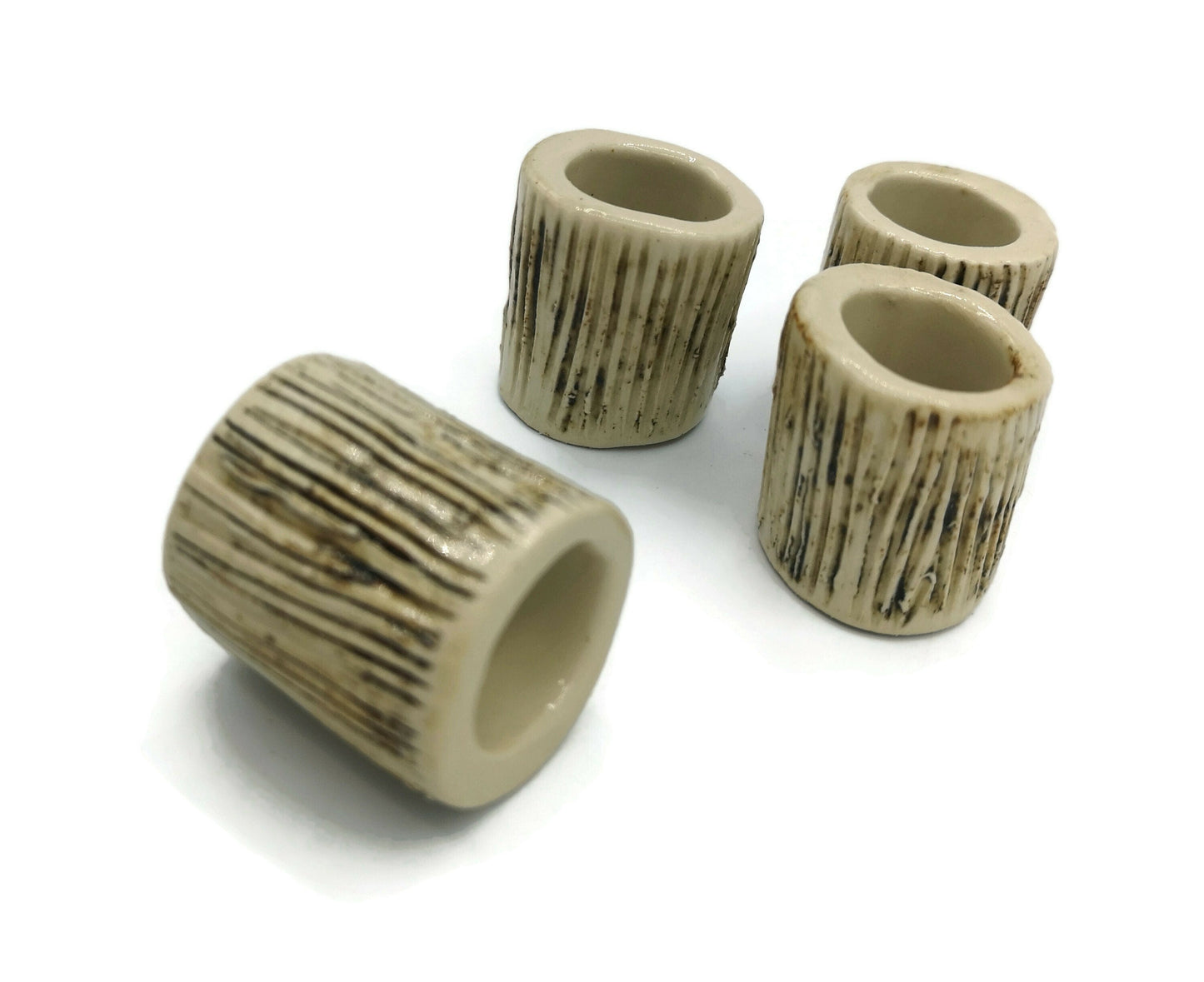 LARGE TUBE BEADS, 35mm Handmade Ceramic Macrame Beads For Crafts, Best Gifts For Him, Clay Bead, Large Hole Beads For Dreadlock - Ceramica Ana Rafael