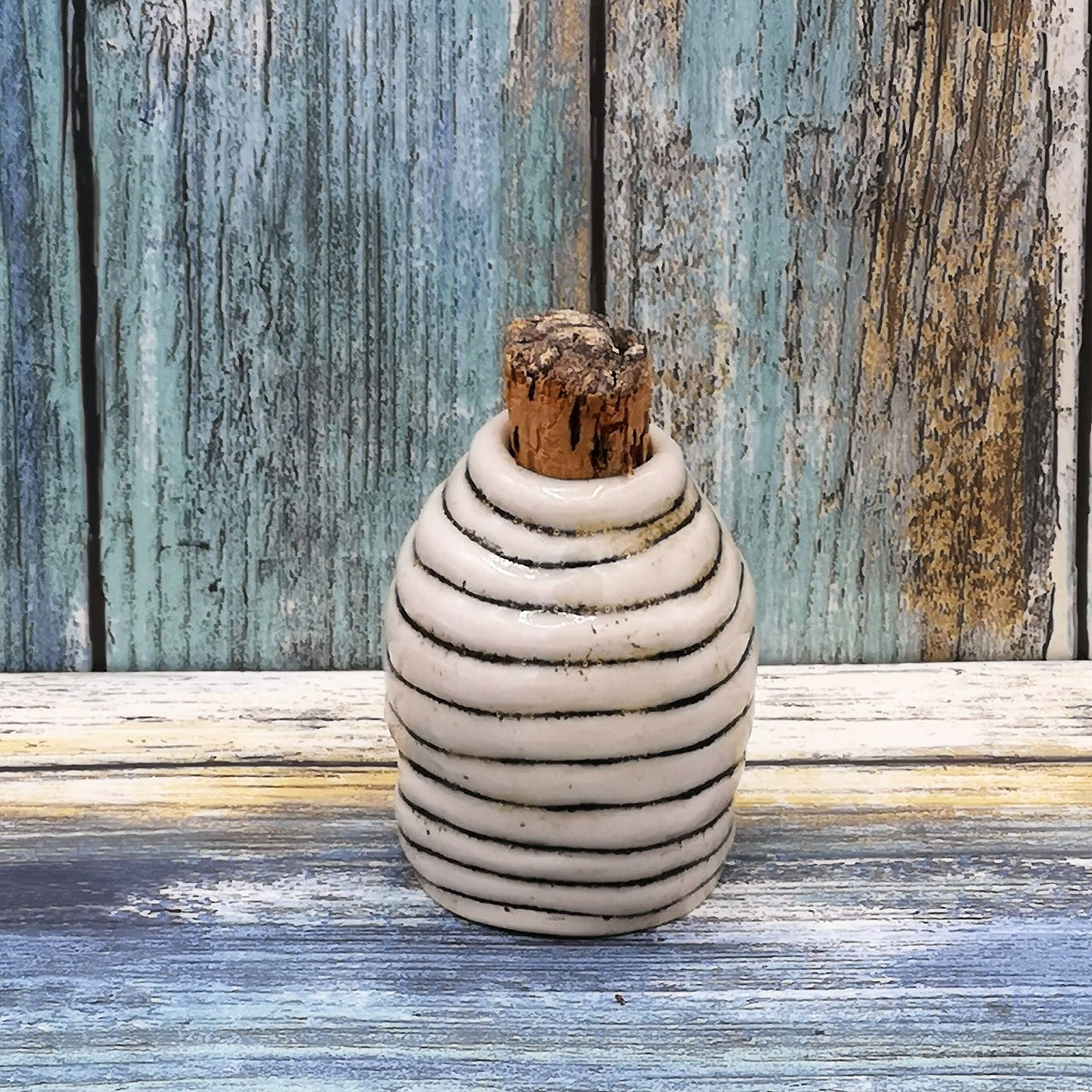 MINIATURE BOTTLE, SMALL Ceramic Bottle With Cork Stopper, Mini Bottles, Handmade Pottery Vase, 9th anniversary gift for wife, mom birthday - Ceramica Ana Rafael