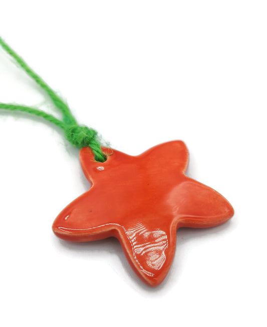 CUTE CLAY CHARM, Decorative Necklace Pendant, Handmade Star Shape Pendant For Jewelry Unique Gift For Mom - Ceramica Ana Rafael