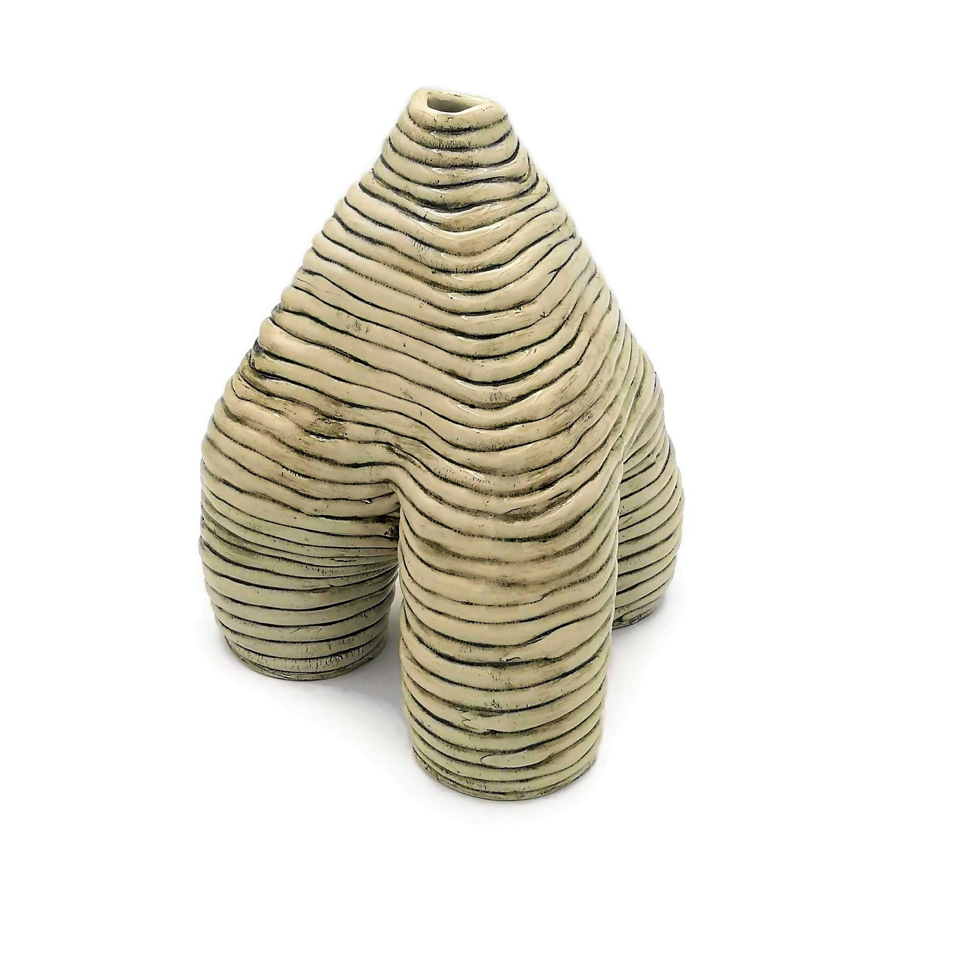 Handmade Ceramic Sculpture, Contemporary Art Abstract, Textured Sculptural Vase For Table, Mid Century Modern Sculpture, Custom Wedding Gift - Ceramica Ana Rafael