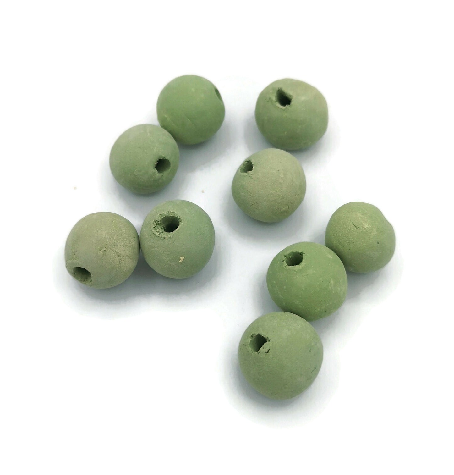 SPACER BEADS, UNQUE Set of 10 Round Shaped Ceramic Beads For Decorating, Crafting Or Macrame, Bubblegum Beads For Jewelry Making, Clay Beads - Ceramica Ana Rafael