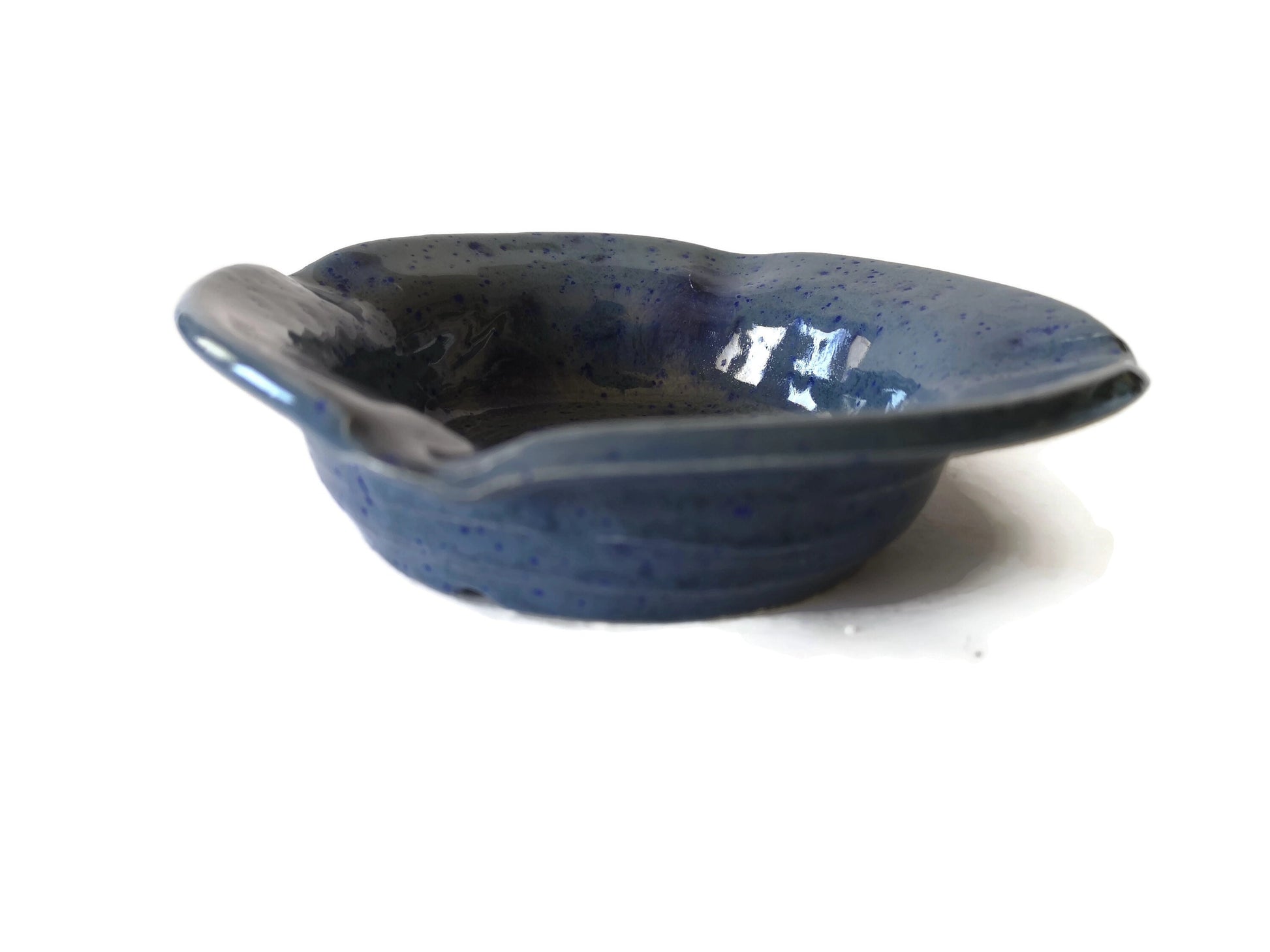 CERAMIC ASHTRAY, MODERN Ashtray, Handmade Dark Blue Pottery Cigar Ashtray - Ceramica Ana Rafael