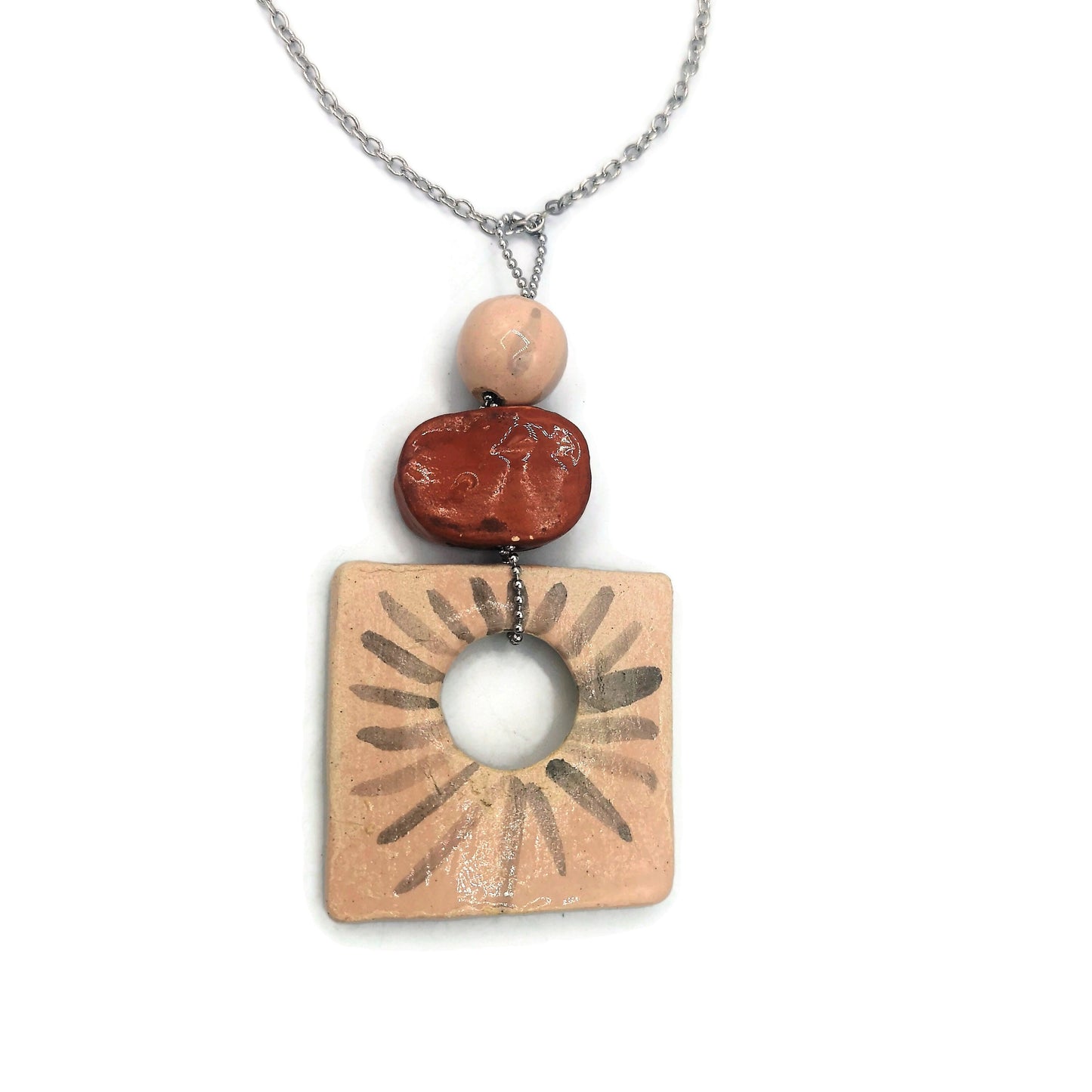 Everyday Necklace Aesthetic, Trendy Statement Pendant Necklace For Women, Best Gifts For Her, Unique Mom Birthday Gift From Son, Best Seller - Ceramica Ana Rafael