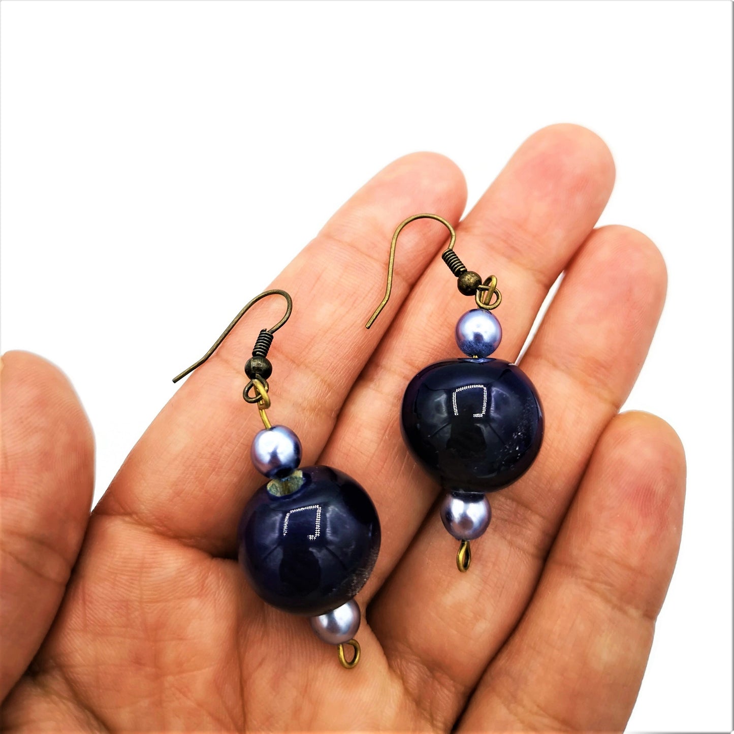 NOVELTY EARRINGS, DANGLE Earring, Unique Aesthetic Earrings, Ceramic 9th Anniversary Gift For Her, Dainty Earrings - Ceramica Ana Rafael
