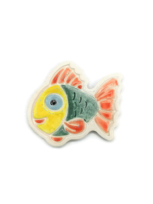 Handmade Ceramic Fish Magnet, Colorful Refrigerator Magnet, Beach Fridge Magnet Cute For Decoration, Housewarming Gift First Home - Ceramica Ana Rafael
