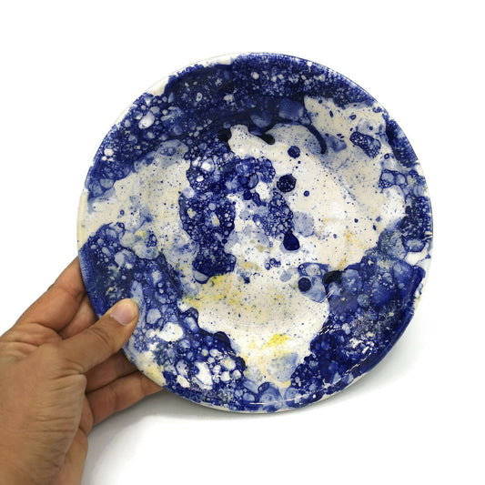 Handmade Ceramic Plate for Display, Pottery Housewarming Gift for Women, Abstract Decorative Plate Wall Decor, Birthday Gift For Daughter - Ceramica Ana Rafael