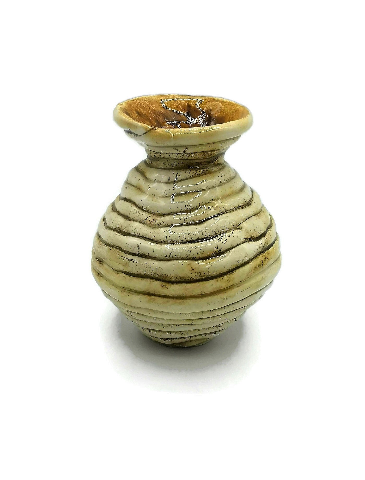 Handmade ceramic Vase, Textured Pottery Vase with Irregular Organic Shape, Abstract Sculpture Ceramic Vessel, Home Decor Gift Idea - Ceramica Ana Rafael
