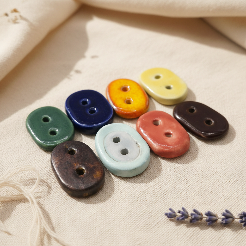 8pc 25mm grandes ovalados hechos a mano botones de costura de cerámica para artesanías, botones surtidos únicos, gran lote de botones lindos, mejores botones de fabricación de joyas