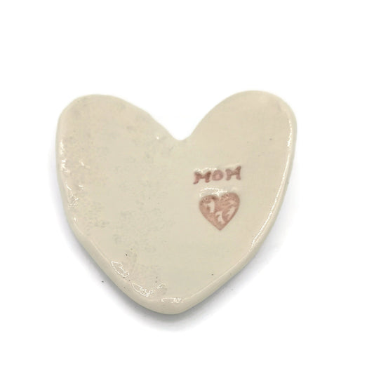 Handmade Ceramic Heart Plate, Trinket Tray, Ring Holder Dish, Mothers Day Gift From Daughter, New Mom Gift, Best Sellers Mom Birthday Gift - Ceramica Ana Rafael