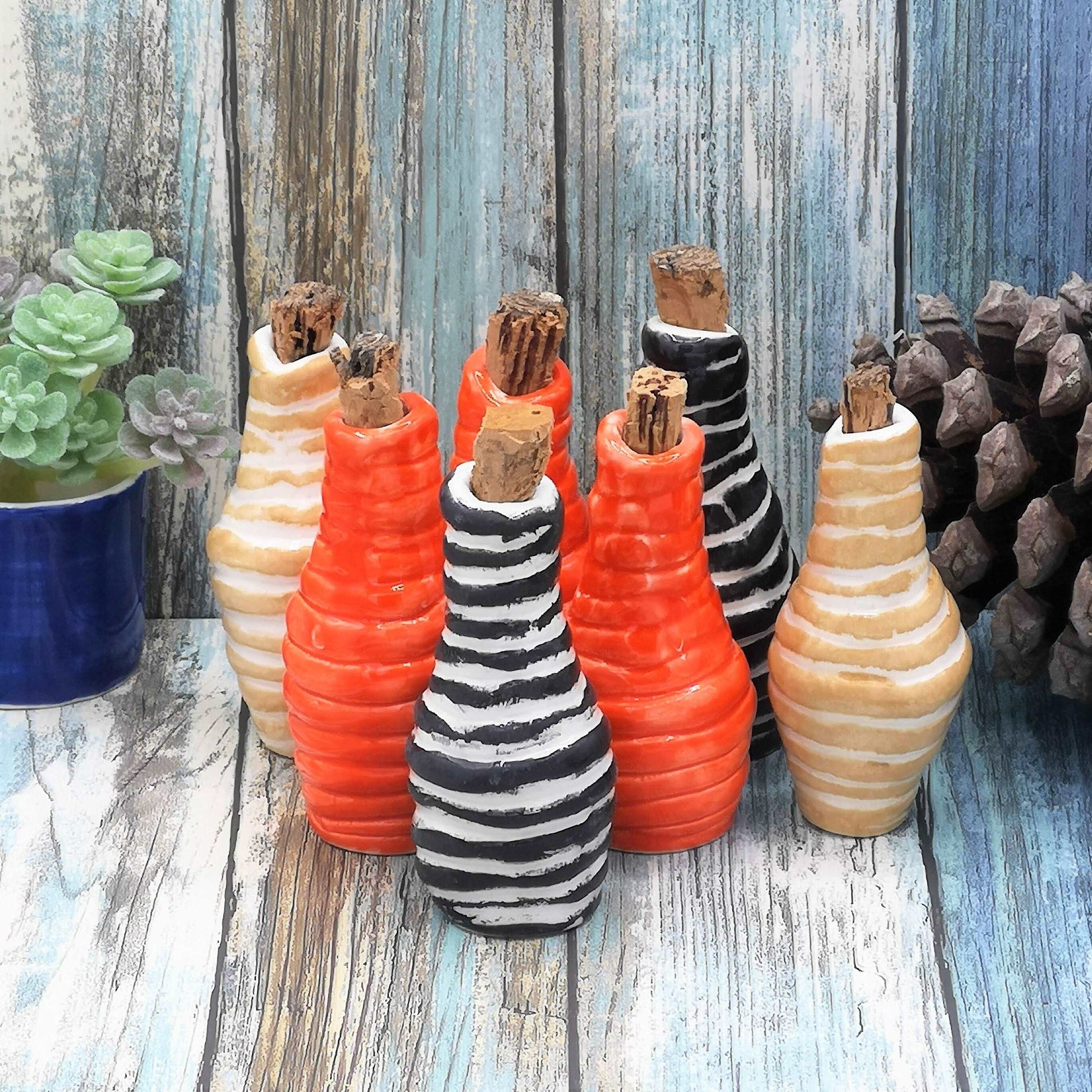 1Pc 85mm Handmade Ceramic Decorative Bottles, Cute Wedding Favors, Small Bottle Vase With Cork Stopper, Host Gift, Unique Tea Party Favors
