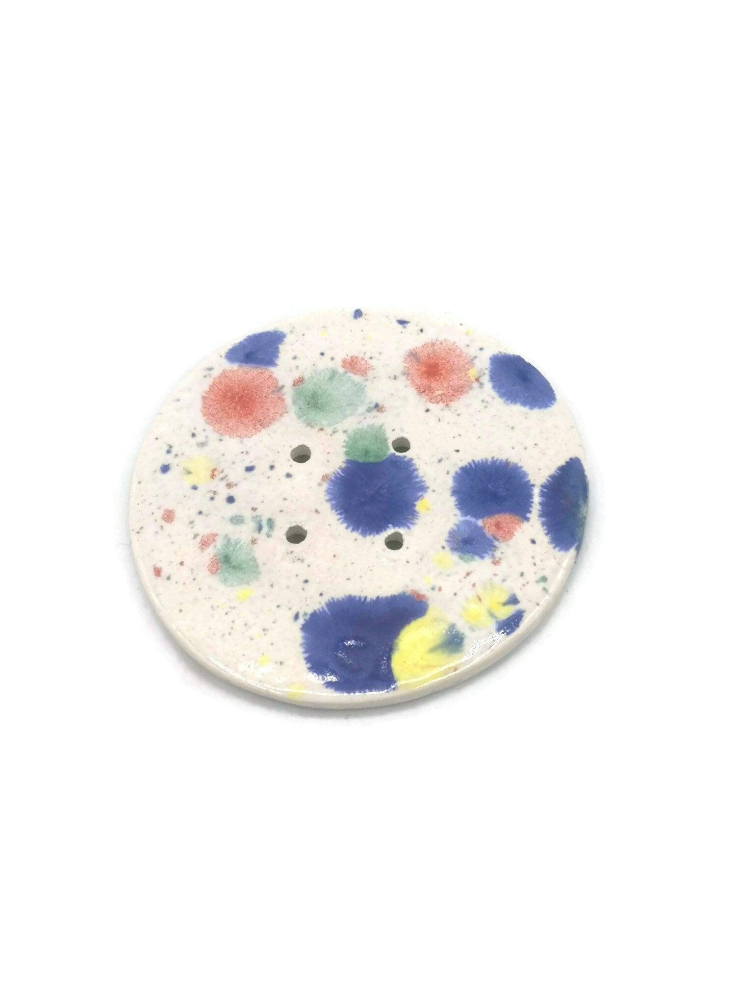 1Pc 65mm Colorful Giant Sewing Buttons, Jumbo Confetti Decorative Novelty Extra Large Buttons for Crafts, Handmade Ceramic Coat Button - Ceramica Ana Rafael