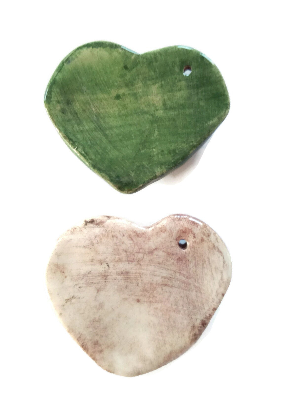 green heart pendant, i love you heart, pocket hug, birthday gift from wife, cute gifts for boyfriend birthday, distance gifts for sister - Ceramica Ana Rafael