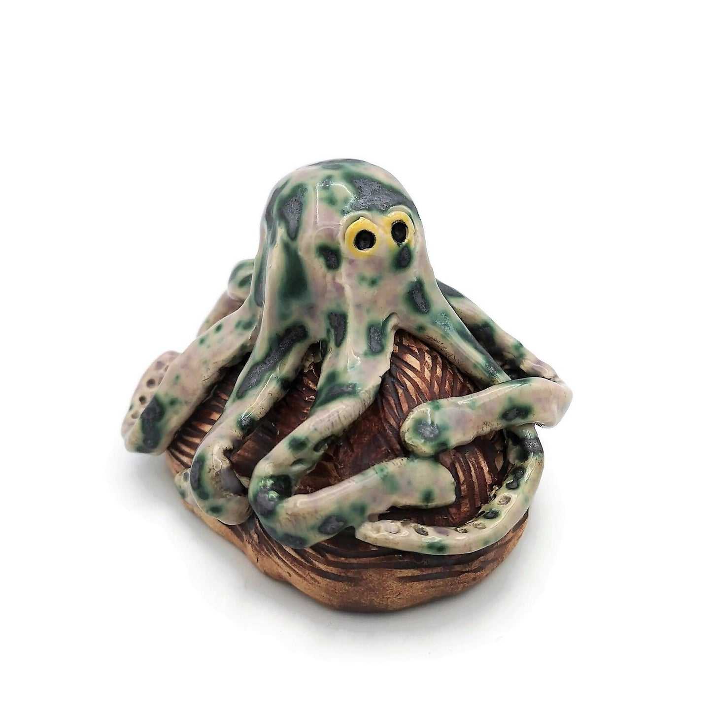 Modern Handmade Ceramic Sculpture, Octopus Contemporary Art, Custom Fish Tank Decor, Coastal Decor Table Sculpture, Aquarium Decor - Ceramica Ana Rafael