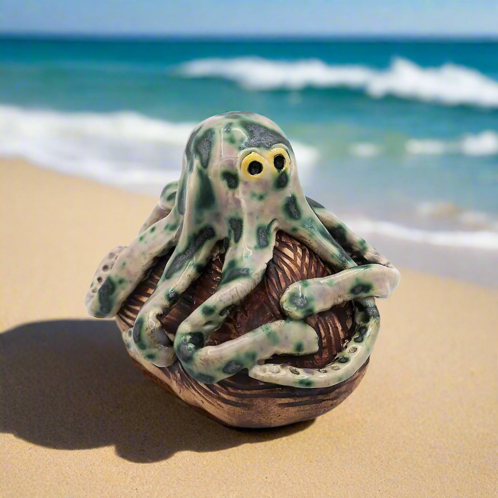 Modern Handmade Ceramic Octopus Sculpture – Coastal Decor