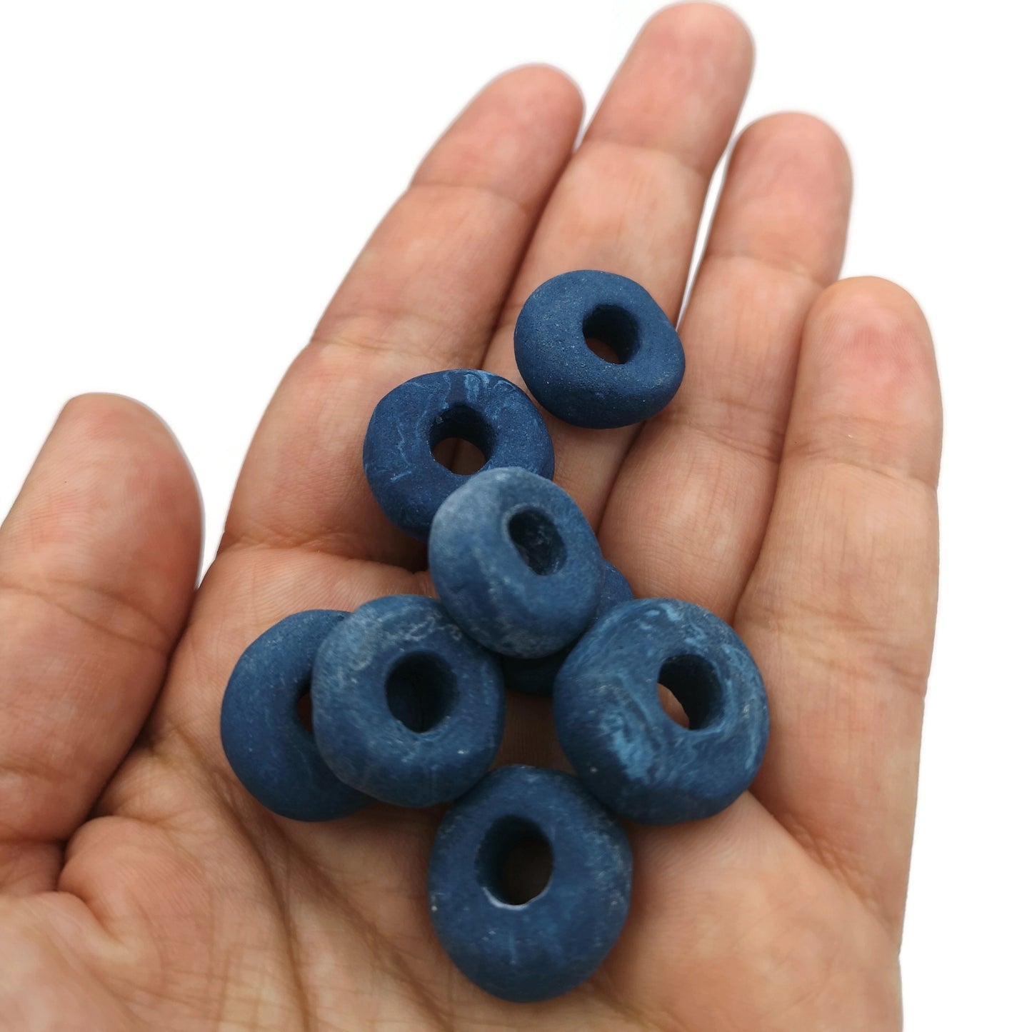 CERAMIC TUBE BEADS, Macrame Beads, Clay Spacer Beads, Set of 8 Craft Beads For Jewerlry Making, Long Tube Beads With Large Hole - Ceramica Ana Rafael