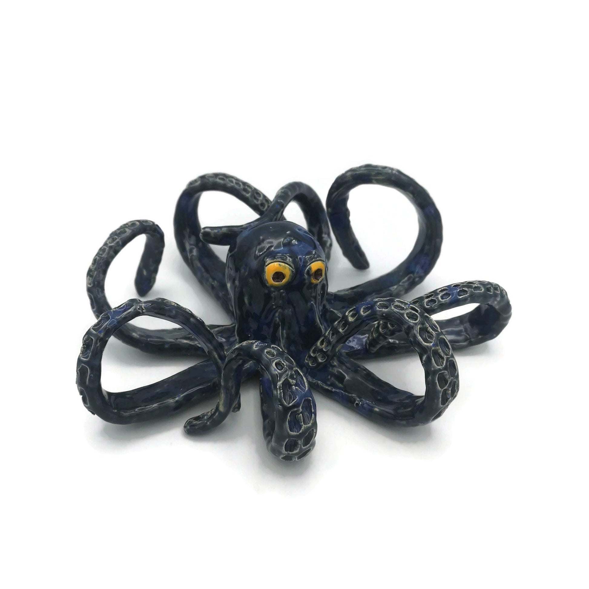 Modern Handmade Ceramic Octopus Sculpture, Contemporary Coastal Art, Custom Wedding Gift For Couple, Decorative Table Sculpture - Ceramica Ana Rafael