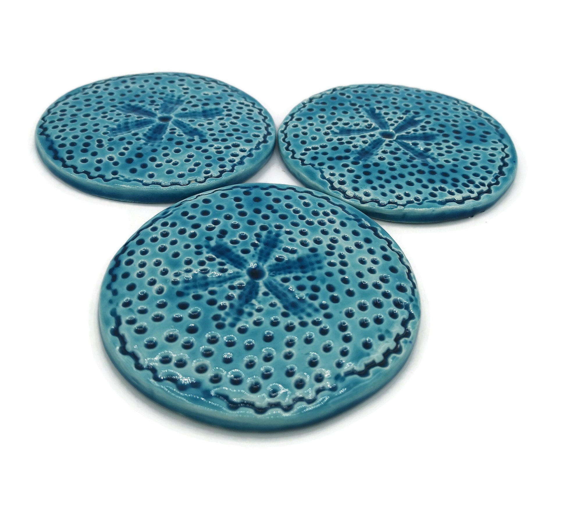 AESTHETIC CERAMIC COASTERS, Modern Round Office Coasters Handmade, Housewarming Gift First Home Clay Coasters - Ceramica Ana Rafael