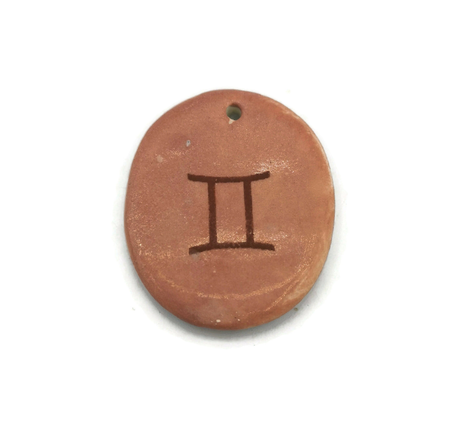 gemini pendant for necklace, large boho pendant, ceramic pendant for jewelry making supplies, DIY gifts for mom, oval pendant no chain - Ceramica Ana Rafael