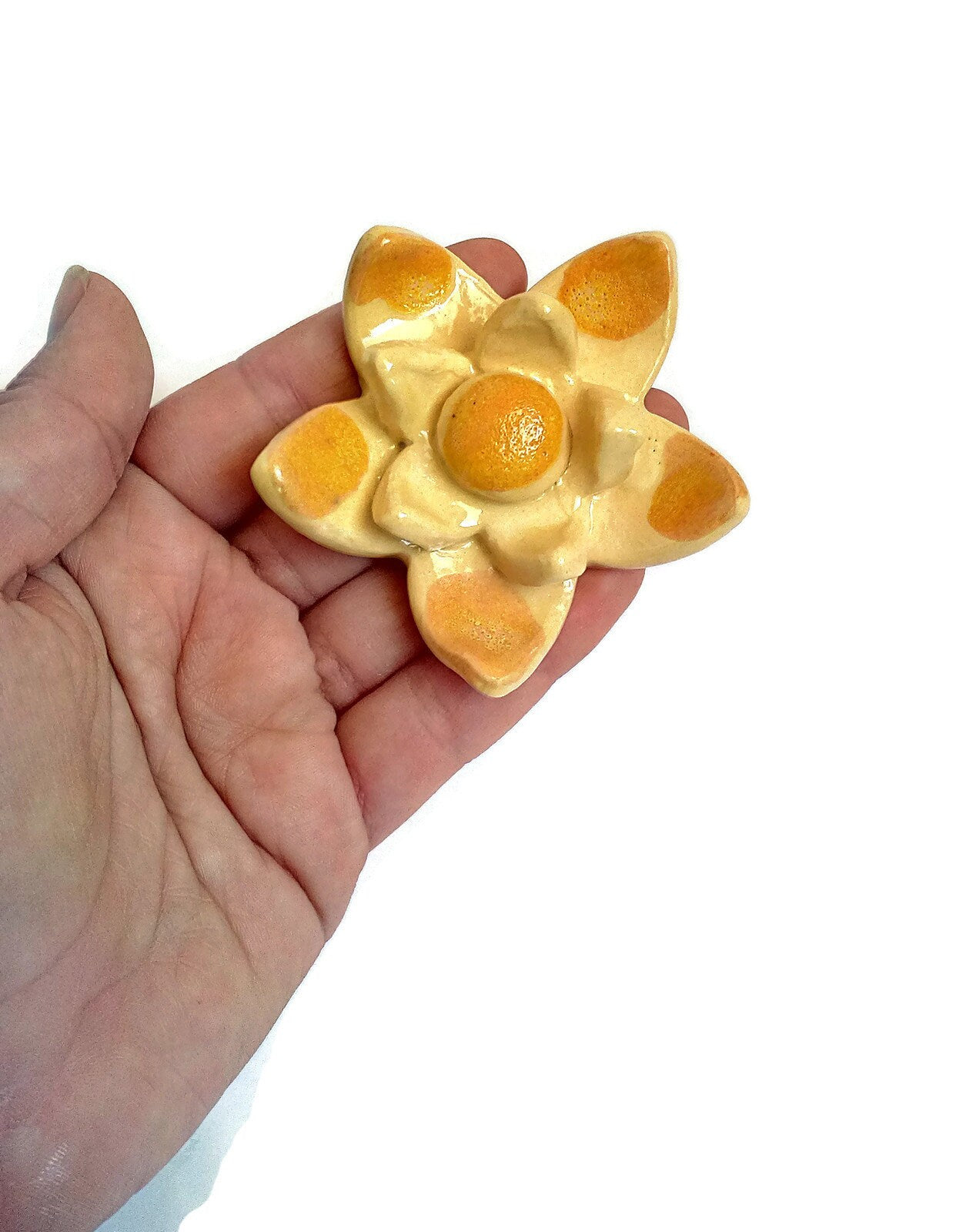 CLAY FLOWER CHARMS, Statement Jewelry Making Ceramic Components, Unique Gifts For Mom - Ceramica Ana Rafael