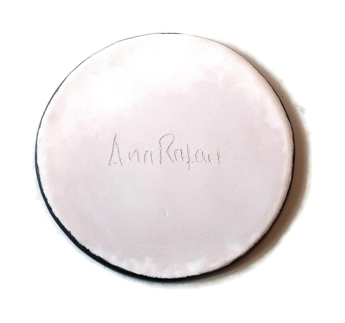 CERAMIC OFFICE COASTERS, Round Shaped Brown Handmade Cup Coasters For Men