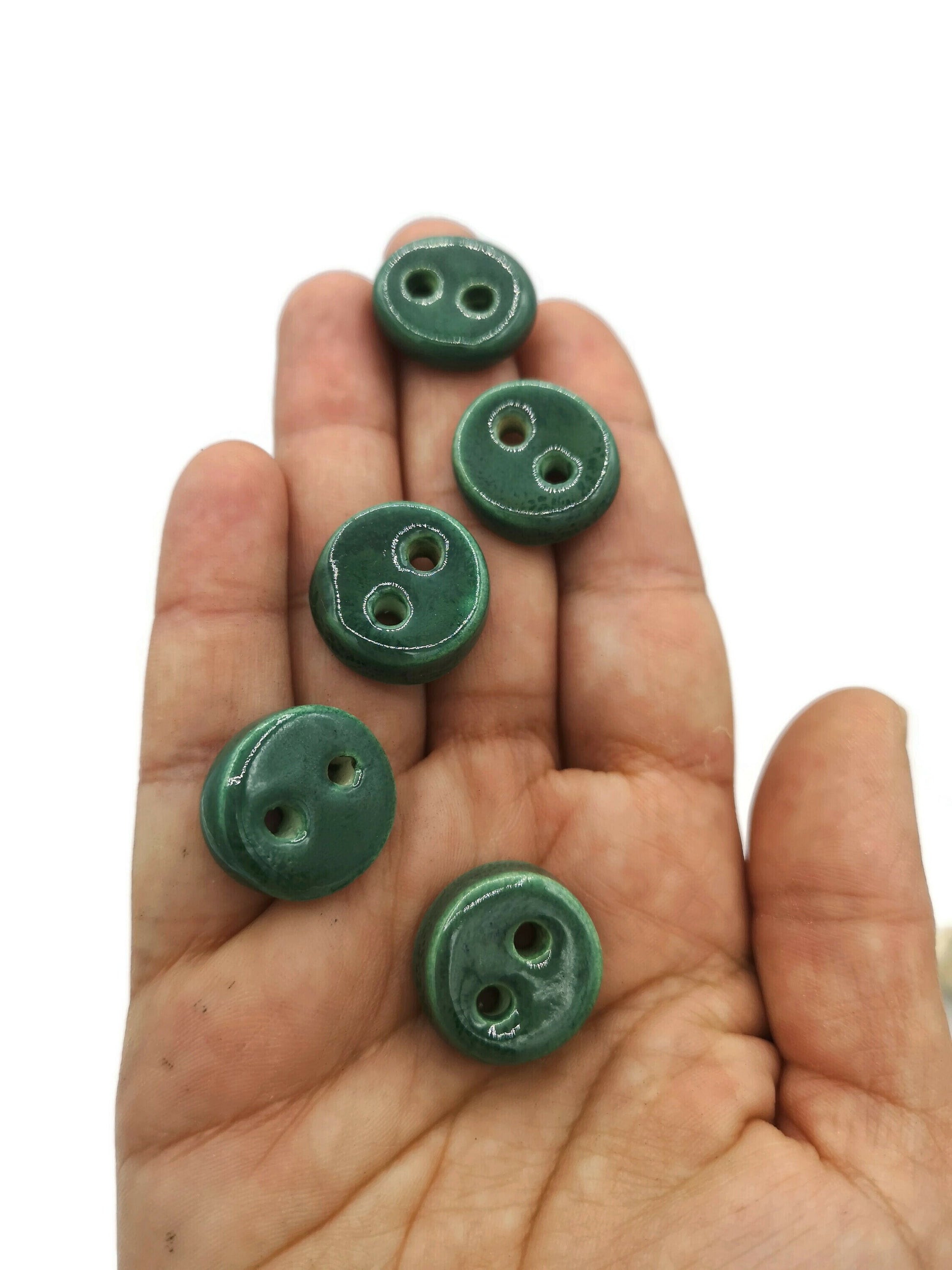 Coat Buttons, 5 Pcs Sewing Buttons Antique Look, Handmade Ceramic Beads For Jewelry Making, Sewing Supplies And Notions, Best Gifts For Her - Ceramica Ana Rafael