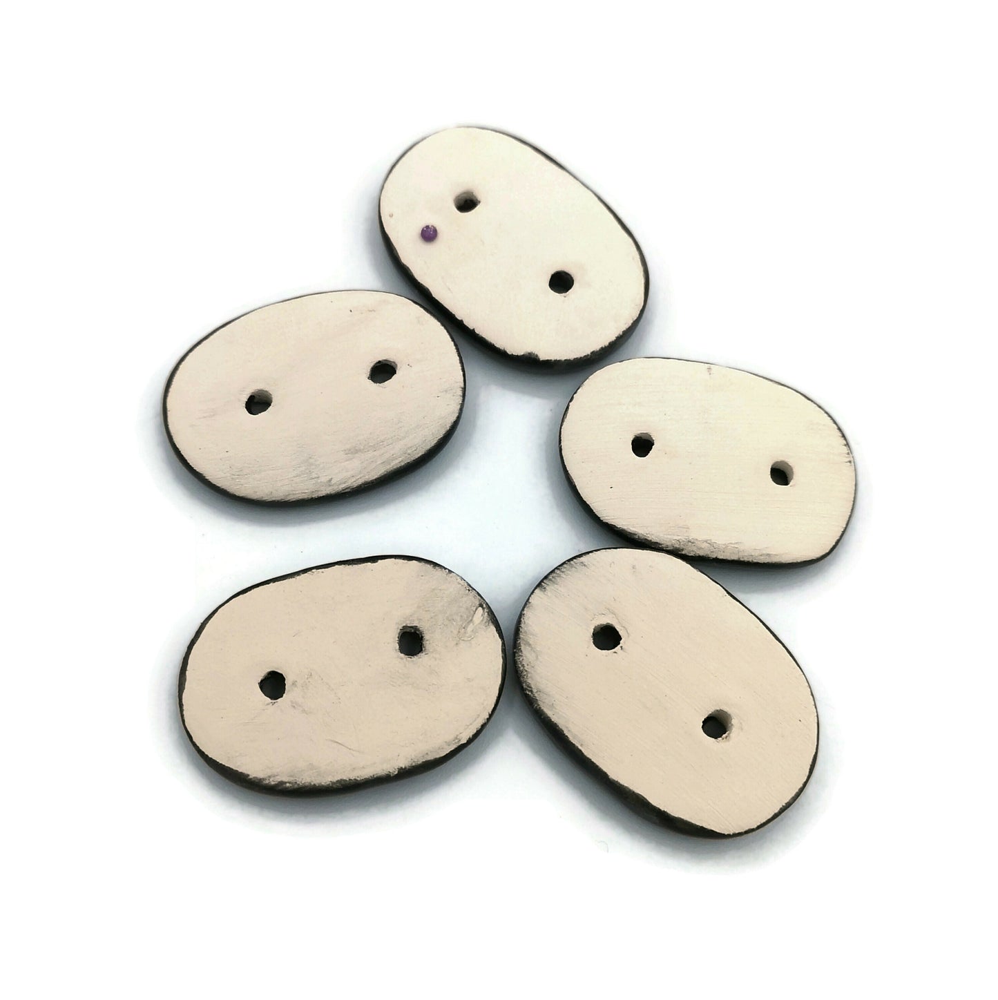 5Pcs 35mm Glossy Black Handmade Ceramic Oval Sewing Buttons, Extra Large Coat Buttons, Fancy Buttons, Clothing Embellishments, best sellers - Ceramica Ana Rafael