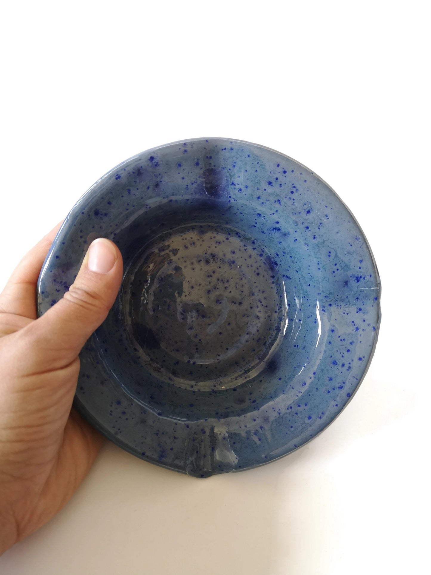 CERAMIC ASHTRAY, MODERN Ashtray, Handmade Dark Blue Pottery Cigar Ashtray - Ceramica Ana Rafael