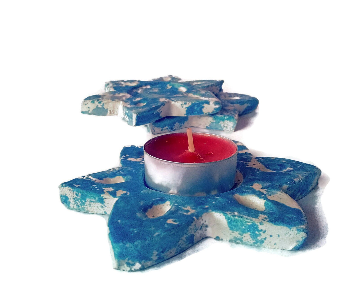Handmade Ceramic Star Candle Holder For Home Decor, Office Desk Accessories For Her, Artisan Pottery Tealight Holder, Gift Idea For Women - Ceramica Ana Rafael