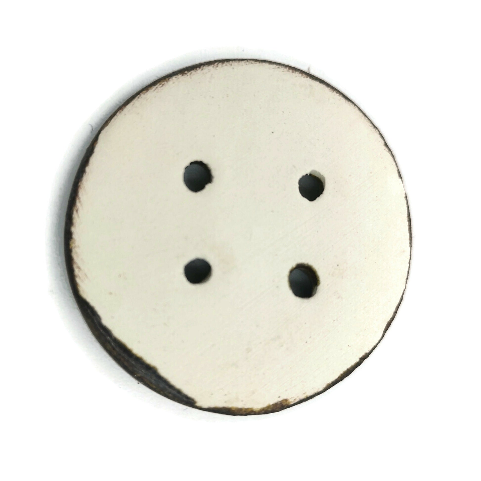 FANCY SEWING BUTTONS For Crafts With Antique Look, Extra Large Round Shaped Ceramic Buttons For Upholstery - Ceramica Ana Rafael