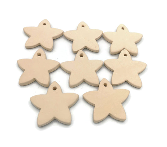 4/6/8/10/12Pc 70/60/45/35/25 Handmade Ceramic Bisque Blank Star Ready To Paint, Reusable Gift Tag, Christmas Gift Labels, Unpainted Ornament - Ceramica Ana Rafael