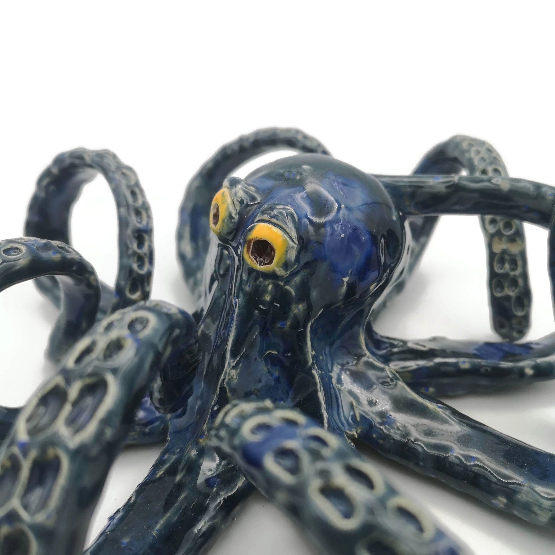 Modern Handmade Ceramic Octopus Sculpture, Contemporary Coastal Art, Custom Wedding Gift For Couple, Decorative Table Sculpture - Ceramica Ana Rafael