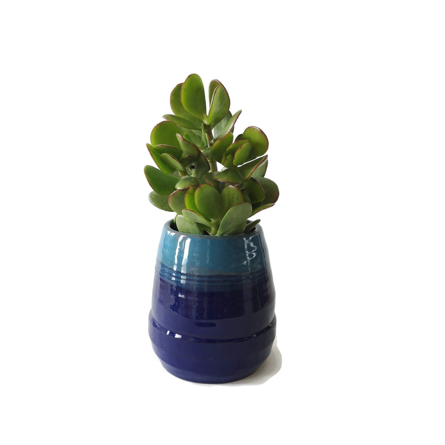 Blue Handmade Ceramic Vase, Large Utensil Holder, Modern Kitchen Utensil Organizer, Custom Wedding Gift, Tall Ceramic Planter Cache Pot - Ceramica Ana Rafael
