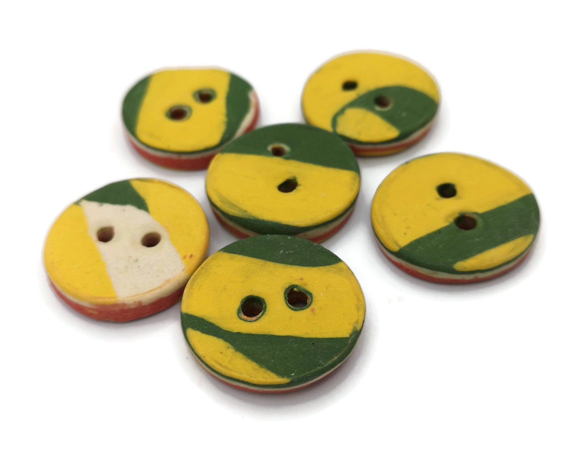 6 Pcs Handmade Ceramic Sewing Buttons, Coat Buttons Strange And Unusual, Jewelry Making Buttons Cute Best Sellers Sewing Supplies And Notion - Ceramica Ana Rafael