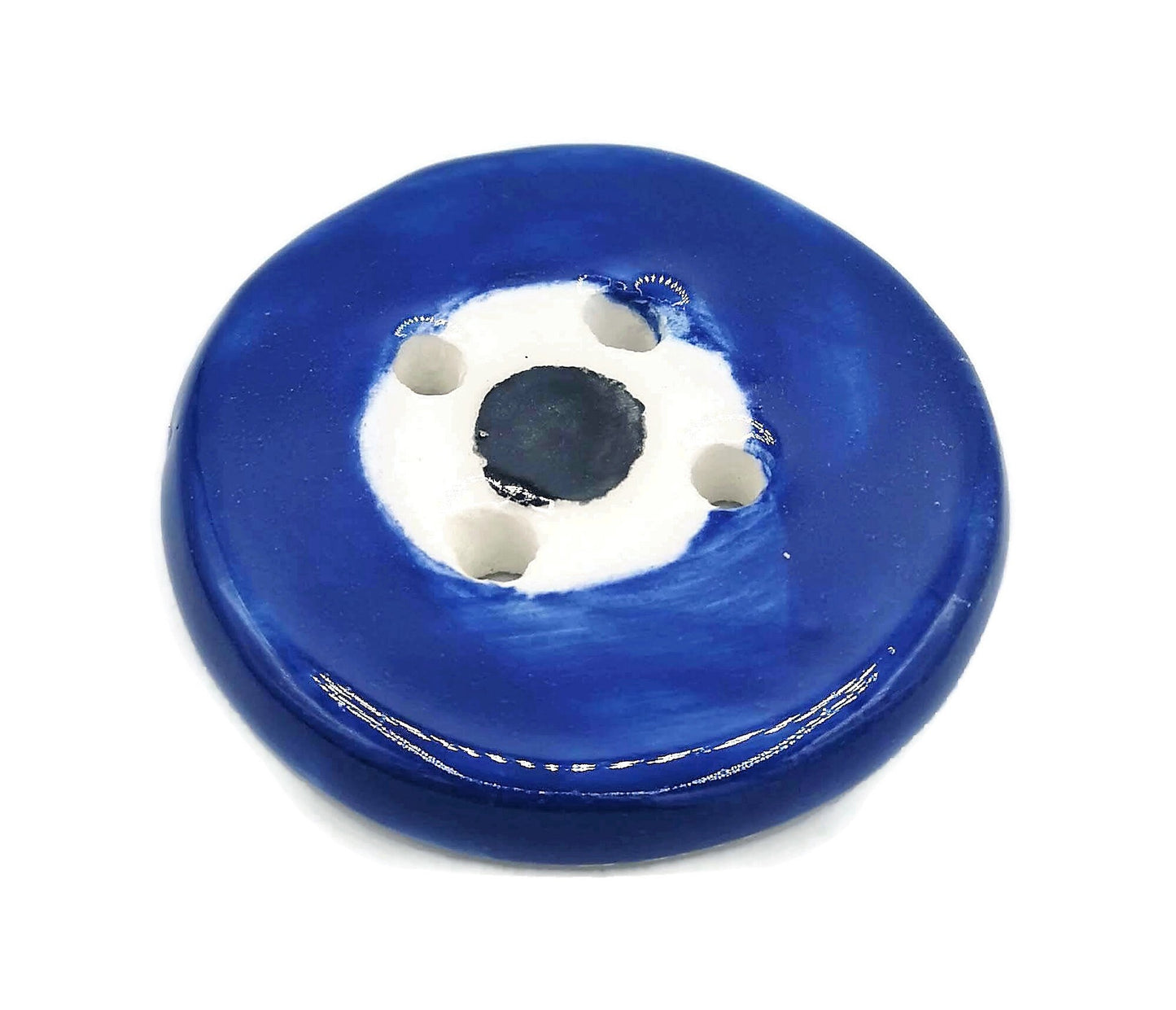Evil Eye Buttons, 1 Pc Sewing Buttons Round Shape For Coat, Blouse & Crafts - Ceramica Ana Rafael