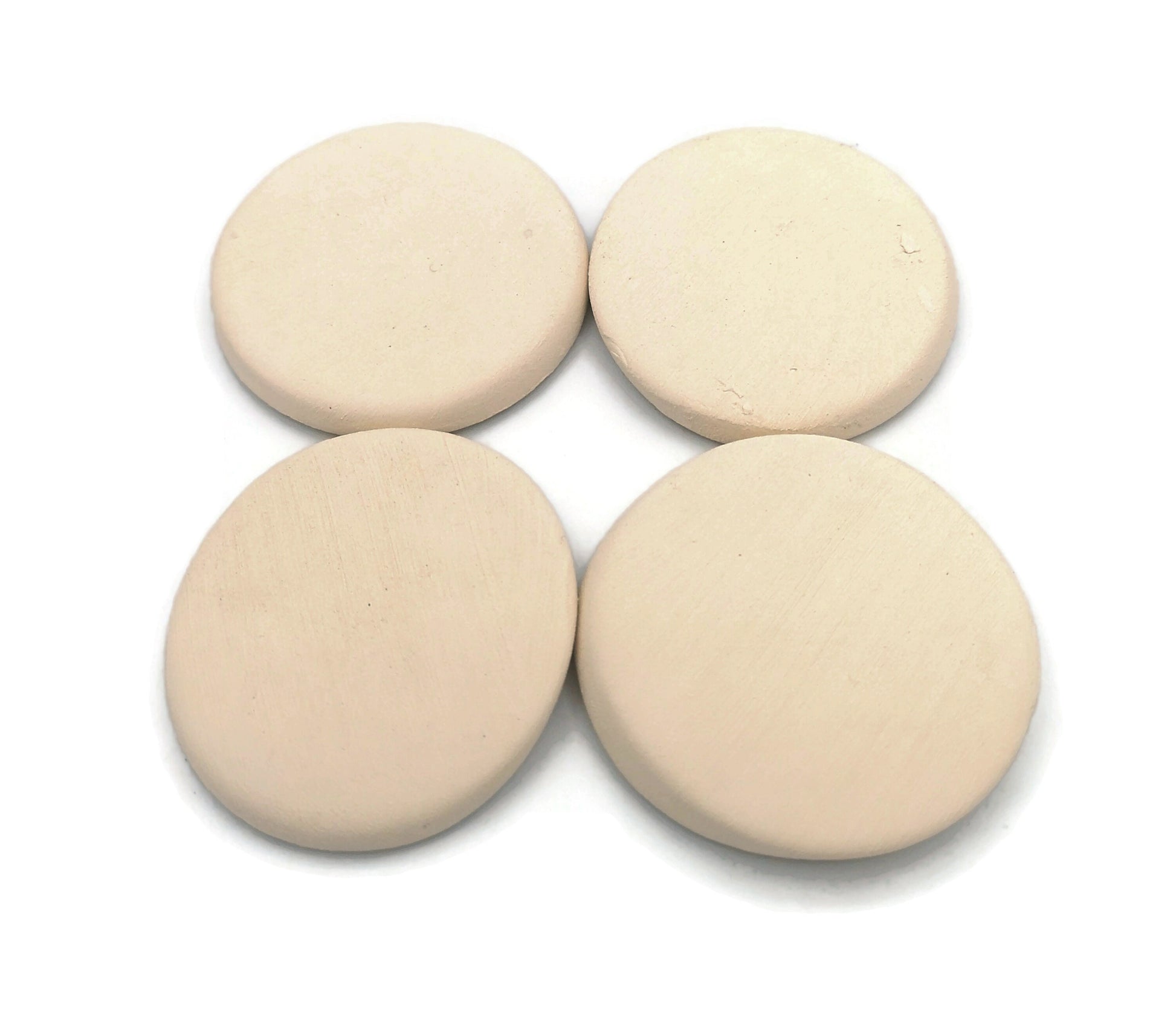 ready to paint small ceramic tiles for table, clay cabochon blanks set, handmade ceramic bisque, round mosaic tiles - Ceramica Ana Rafael
