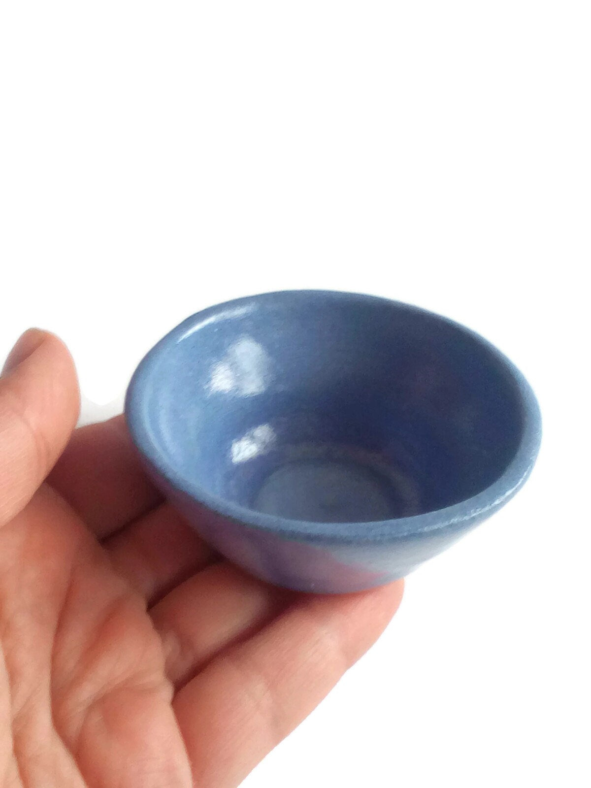 3Pc Blue Handmade Ceramic Bowl Set, Soy Sauce Bowl, Unique Small Sauce Bowls To Serve Small Things, Decorative Bowl Gift For Mom - Ceramica Ana Rafael