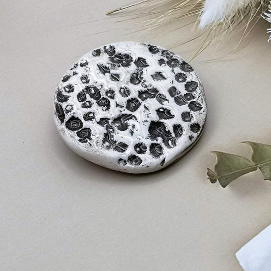 Beige Textured Moon Brooch Pin For Women, Handmade Ceramic Jewelry, Dark Academia Best Gifts for Her, Stocking Stuffers Idea - Ceramica Ana Rafael