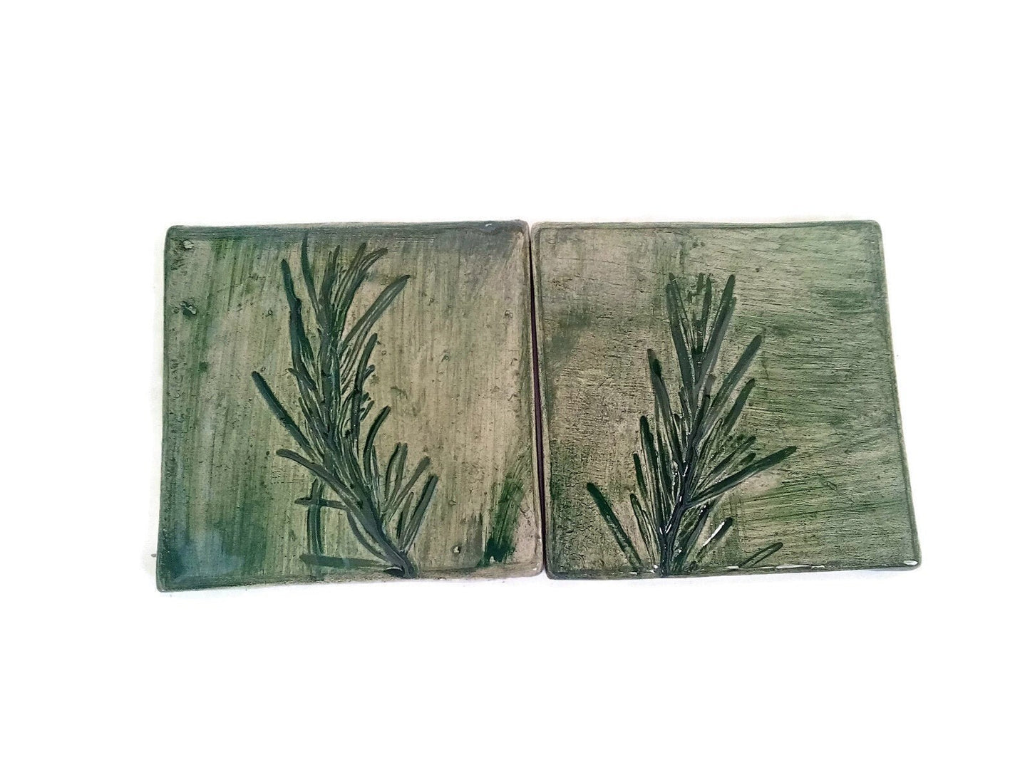 Portuguese ceramic tile for backsplash, plant tiles for table, small square tile, birthday gifts for plant lover, plant mom gift - Ceramica Ana Rafael