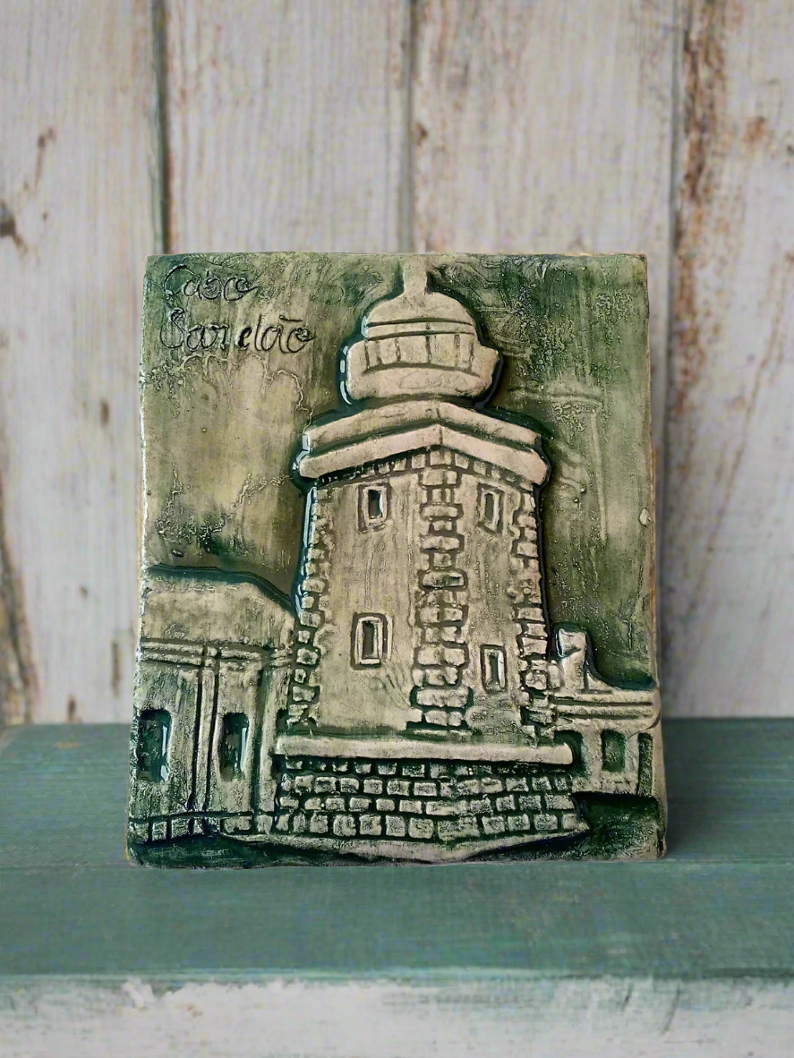 Handmade Ceramic Lighthouse Tiles – Portuguese Rustic Wall Decor