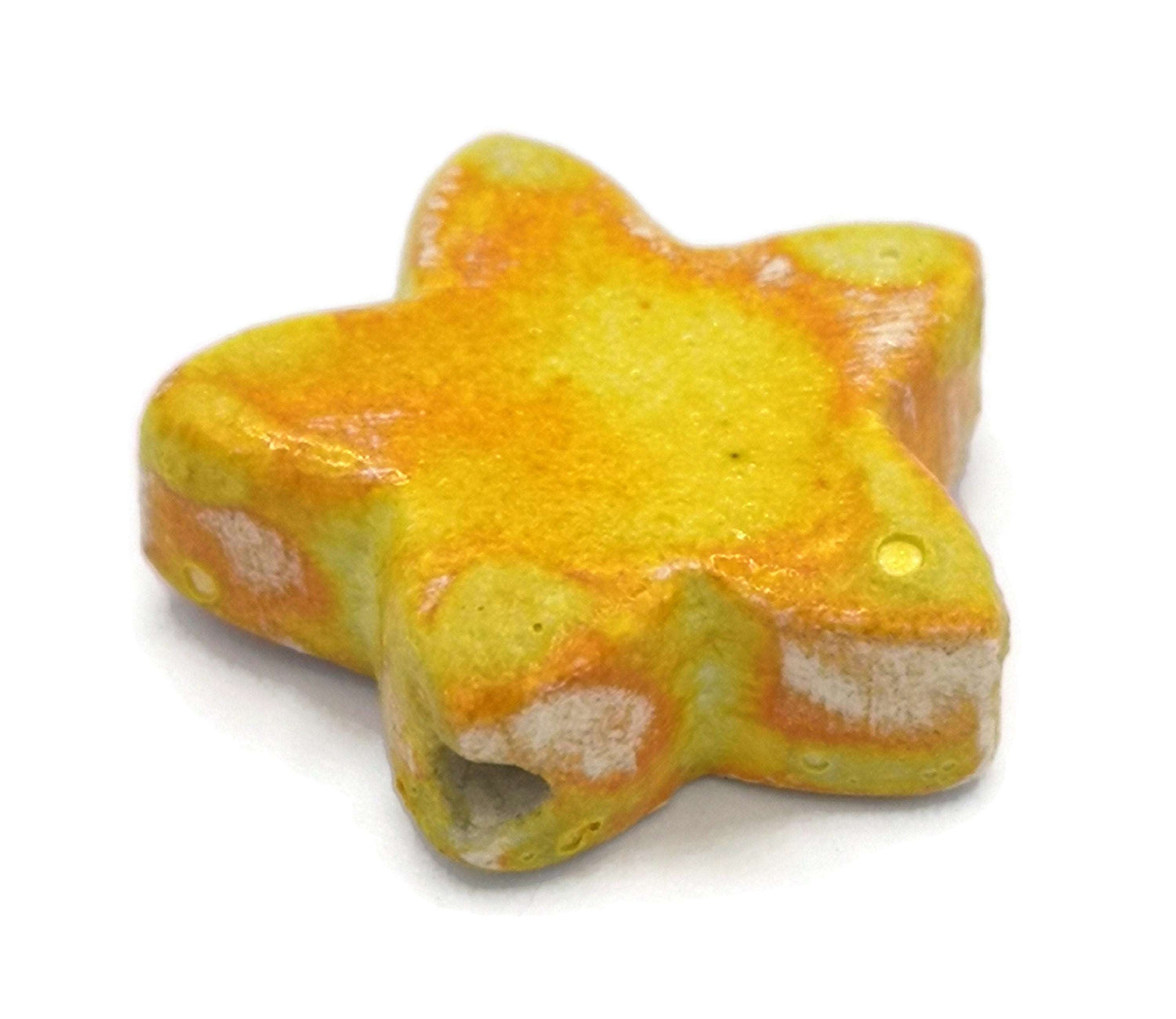 1Pc Handmade Ceramic Star Beads For Jewelry Making, Unique Clay Beads For Macrame, Large Beads, Unusual Porcelain Bead - Ceramica Ana Rafael