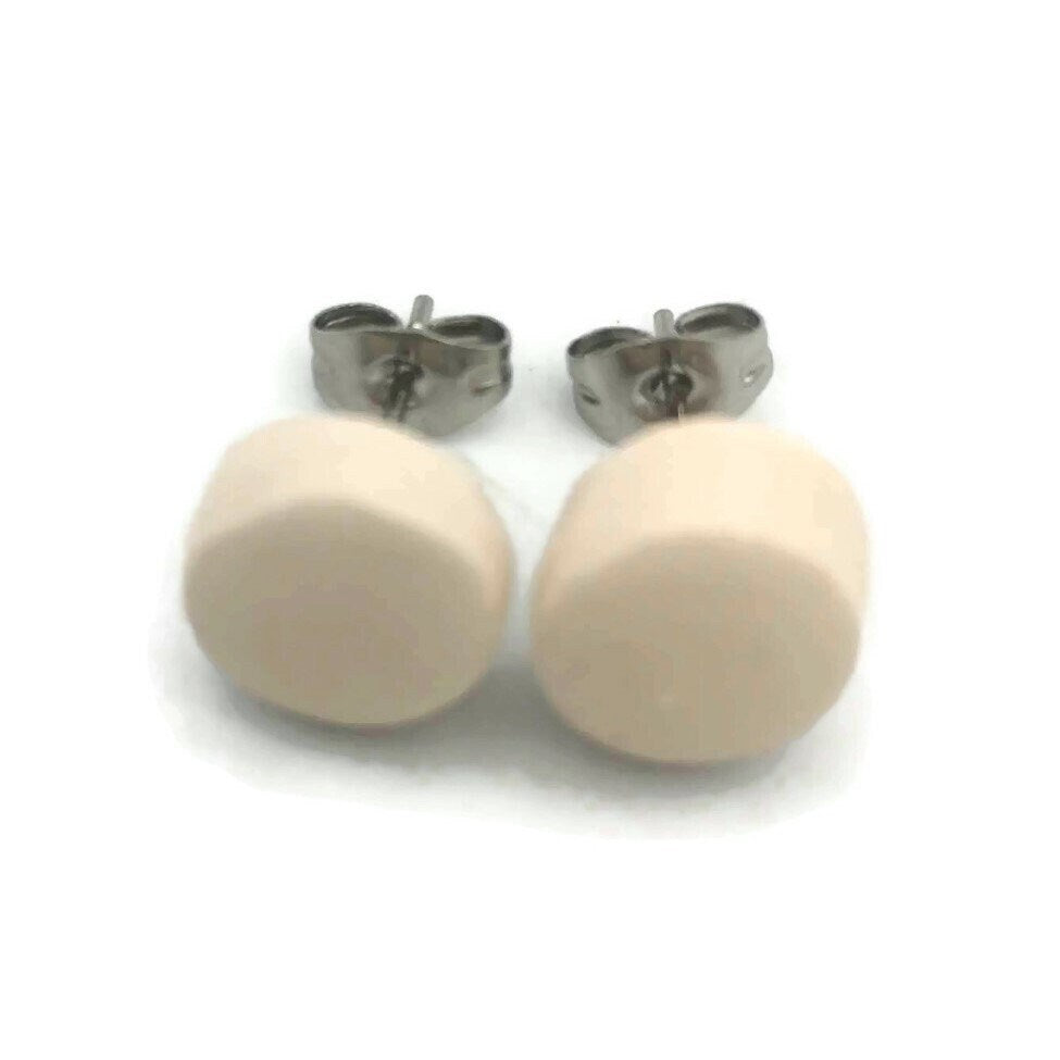 Simple Stud Earrings For Women, Ceramic White Bride Earrings, Tiny Stud Earrings, Aesthetic Handmade Jewelry Minimal Best Gifts For Her - Ceramica Ana Rafael