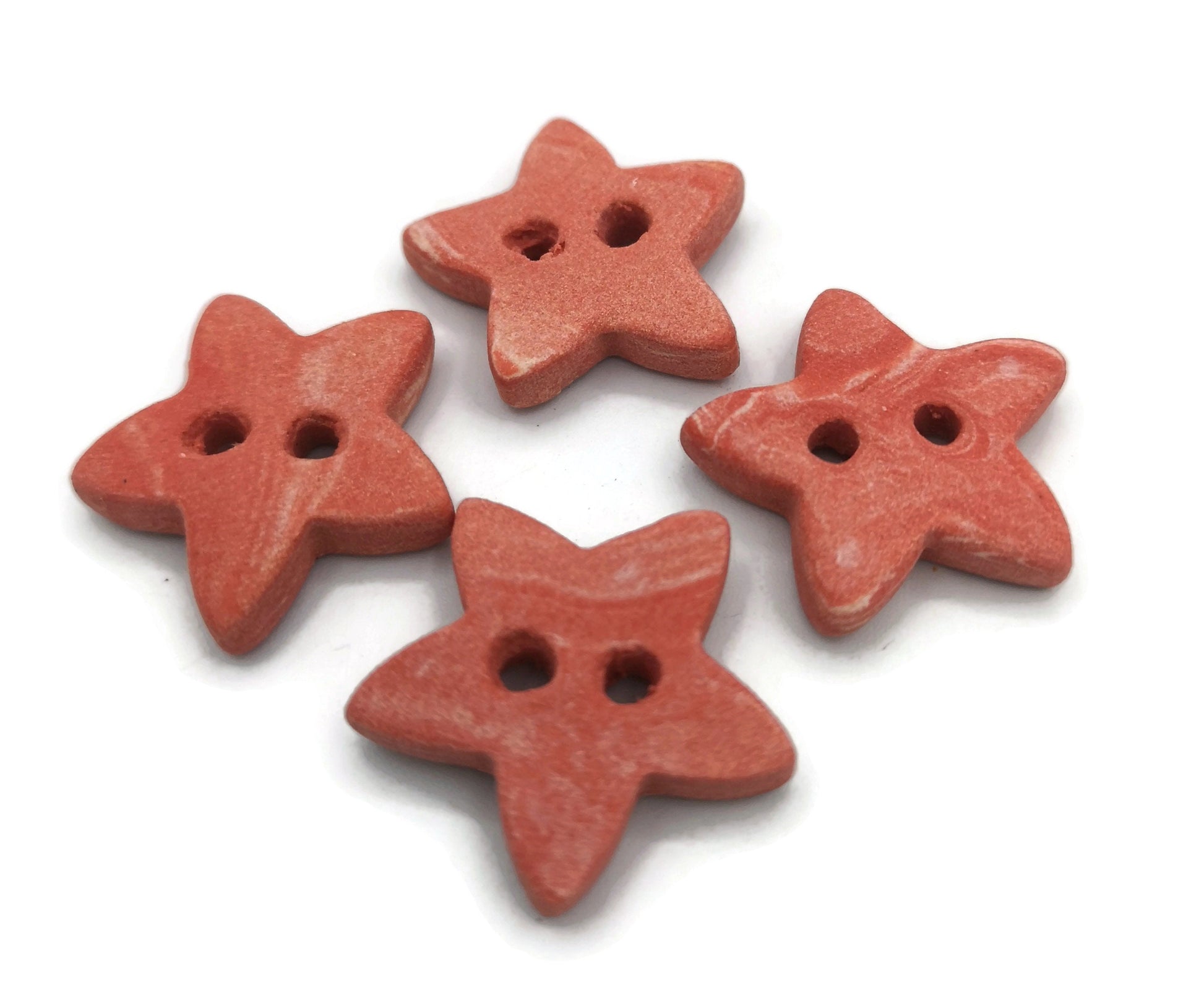 4 Decorative Star Sewing Buttons For Jewelry Making, Cute Kawaii Buttons For Blouse Coat Or Jacket, Best Sellers Sewing supplies And Notions - Ceramica Ana Rafael