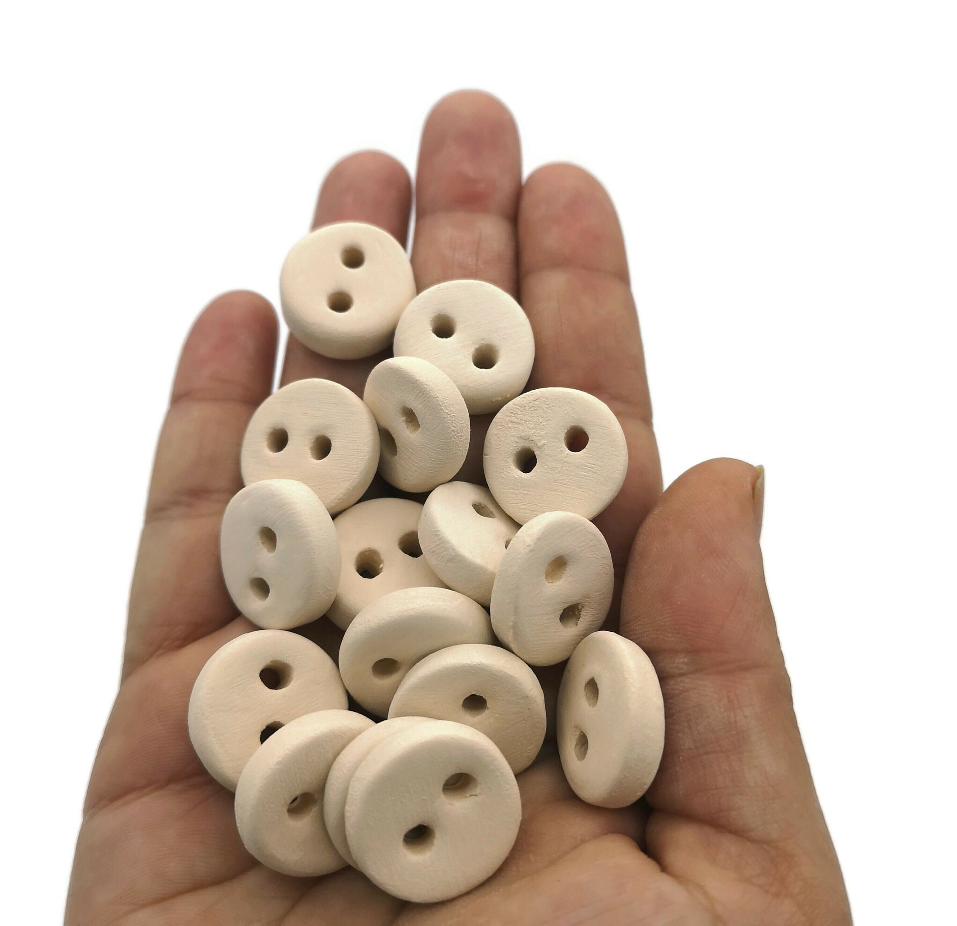 Handmade Ceramic Bisque Sewing Buttons Set Ready To Paint, Blank Unfinished Unpainted Craft Kit, Best Sellers Clothing Accessories - Ceramica Ana Rafael