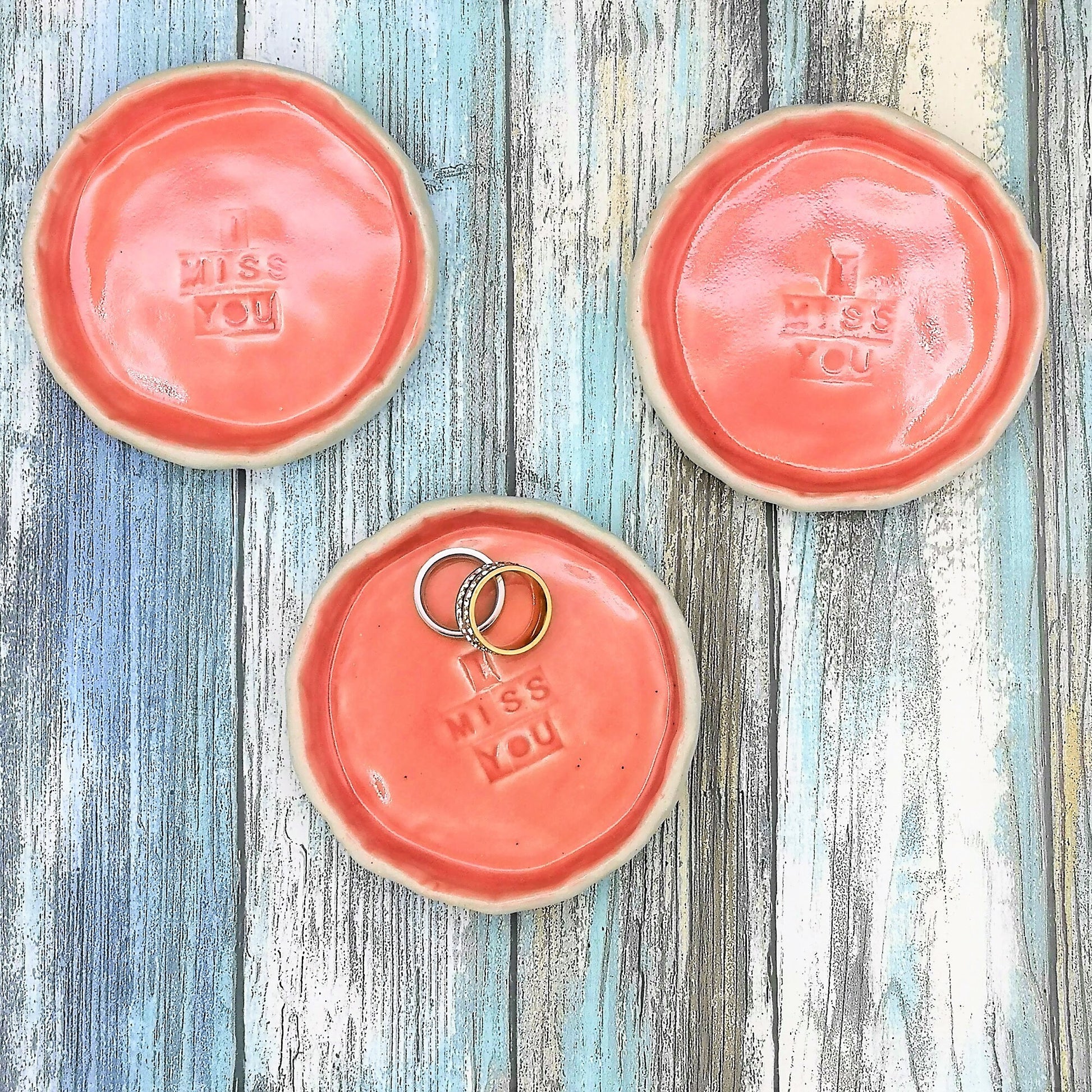 Handmade Ceramic Ring Holder Dish, Ring Organizer, Custom Jewelry Dish I Miss You Gift, Small Trinket Tray, Key Dish, Soap Dish, Candy Dish - Ceramica Ana Rafael