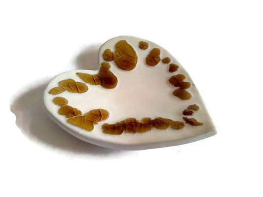 White Handmade Ceramic Heart Ring Holder Dish, Custom Jewelry Dish Best Gifts For Her, Mom Birthday Gift From Daughter, Best Sellers - Ceramica Ana Rafael